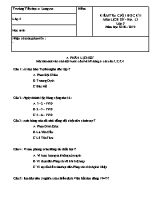 Đề kiểm tra cuối học kì I môn Lịch sử-Địa lí Lớp 5 - Năm học 2018-2019